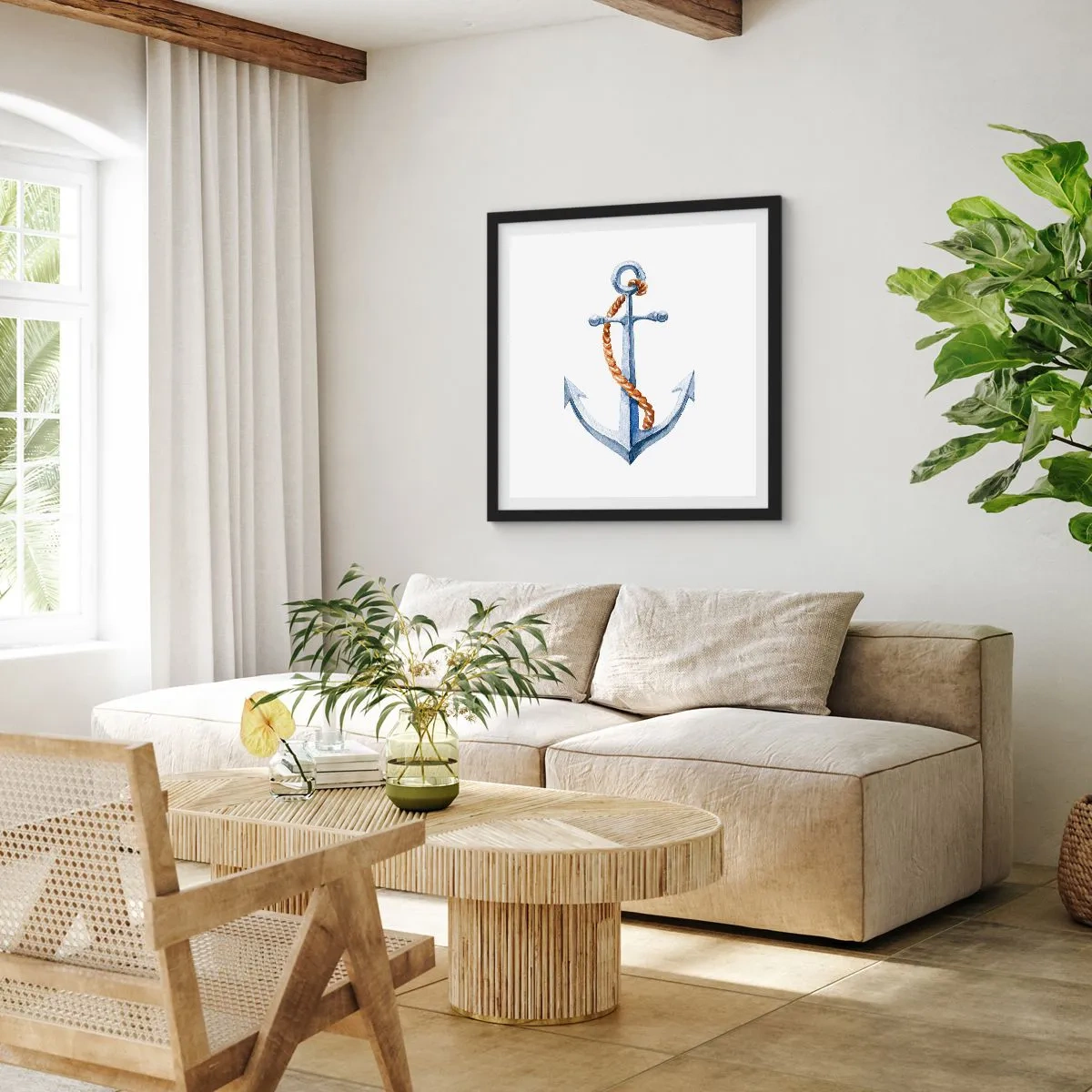 Poster in einem schwarzem Rahmen - Ahoi Abenteuer! - 60x60 cm