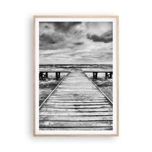 Poster in einem Rahmen aus heller Eiche - Ich warte darauf, dass der Wind wegjagt... - 70x100 cm