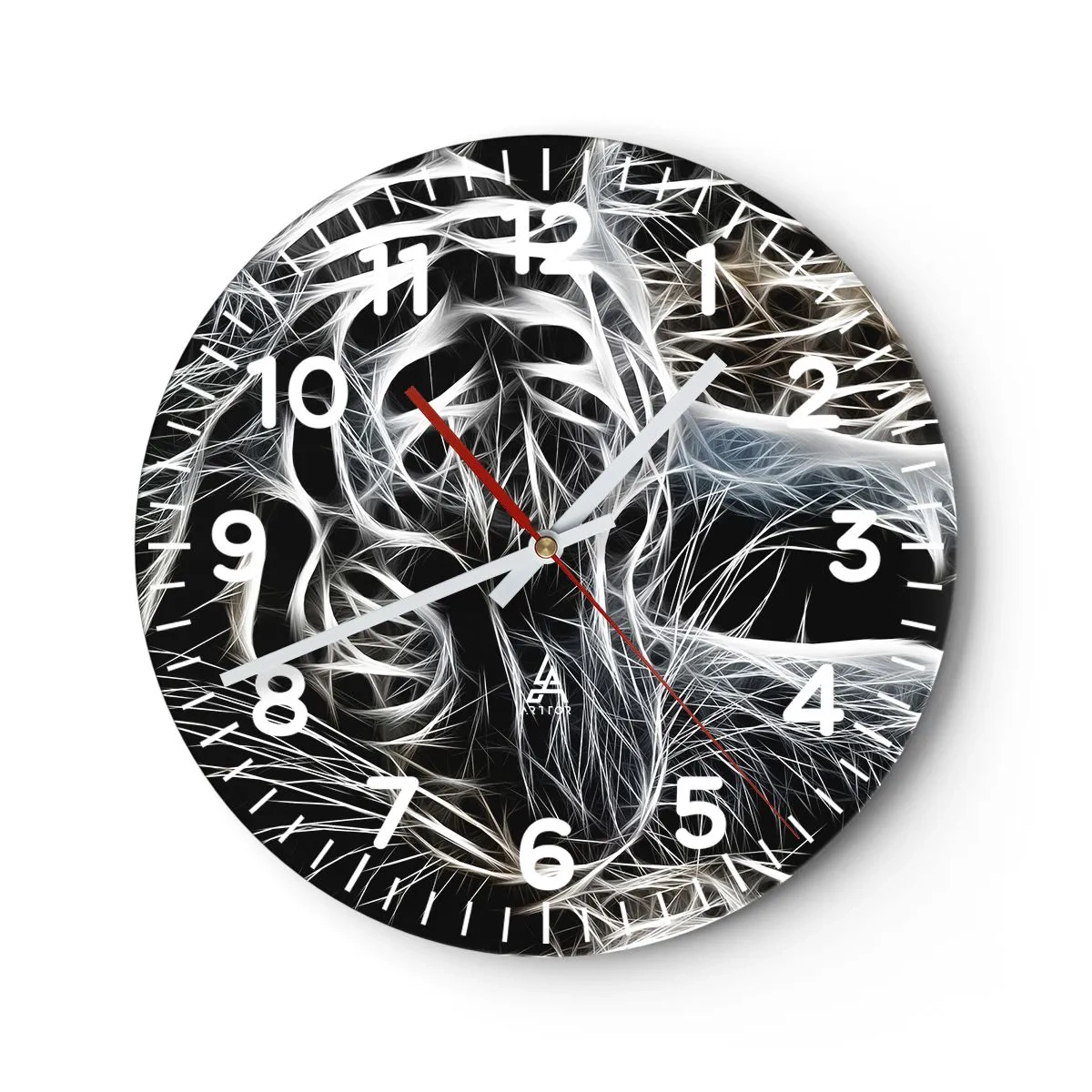 Wanduhr - Glasuhr - Eine Studie über die Leichtigkeit der Katze - 40x40 cm