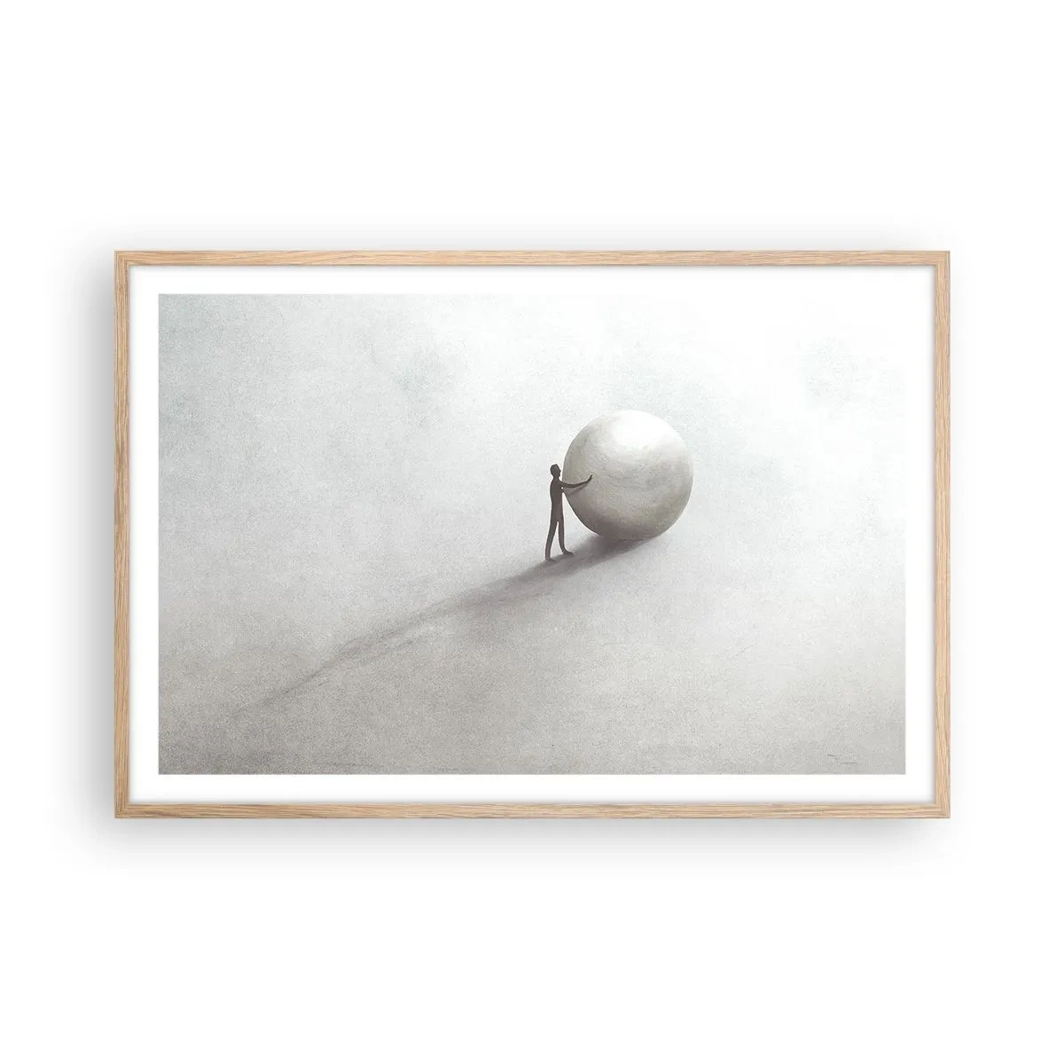 Poster in einem Rahmen aus heller Eiche - Das Spiel des Lebens - 91x61 cm