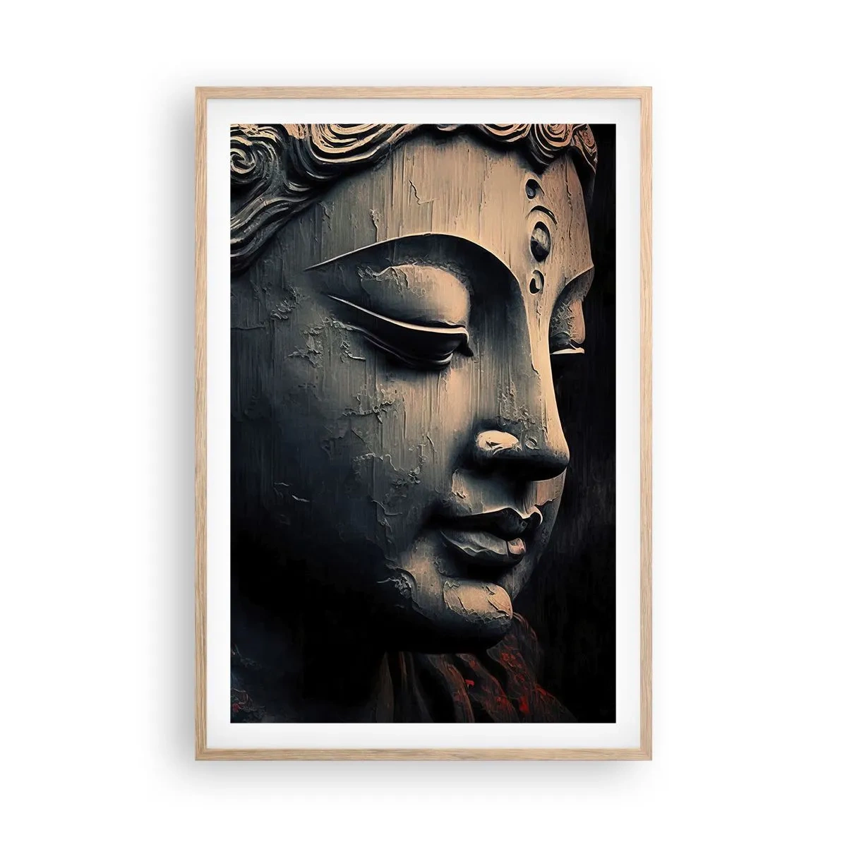 Poster in einem Rahmen aus heller Eiche - Im Einklang mit der Welt - 61x91 cm