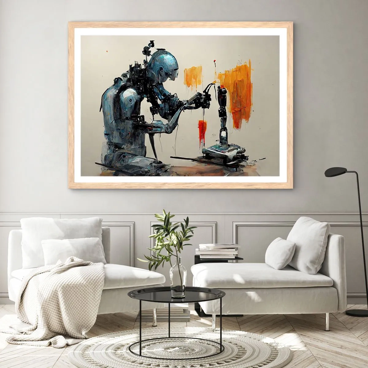 Poster in einem Rahmen aus heller Eiche - Schon morgen… - 70x50 cm