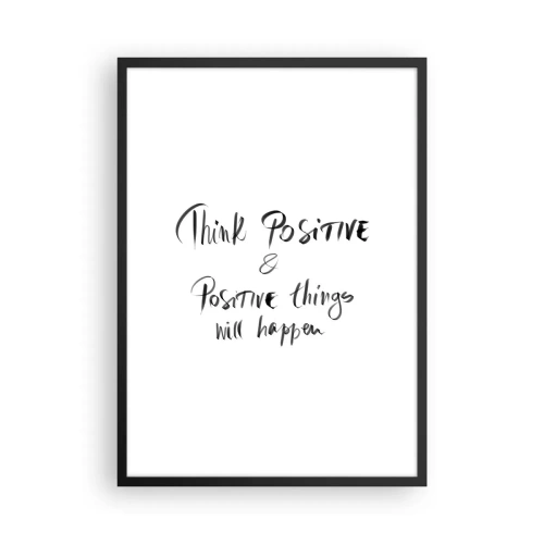 Poster in einem schwarzem Rahmen - Motivierende Inschrift im Schwarz-Weiß-Stil - 50x70cm - Wie soll man leben? - Moderne Wanddekoration für Wohnzimmer und Schlafzimmer ARTTOR
