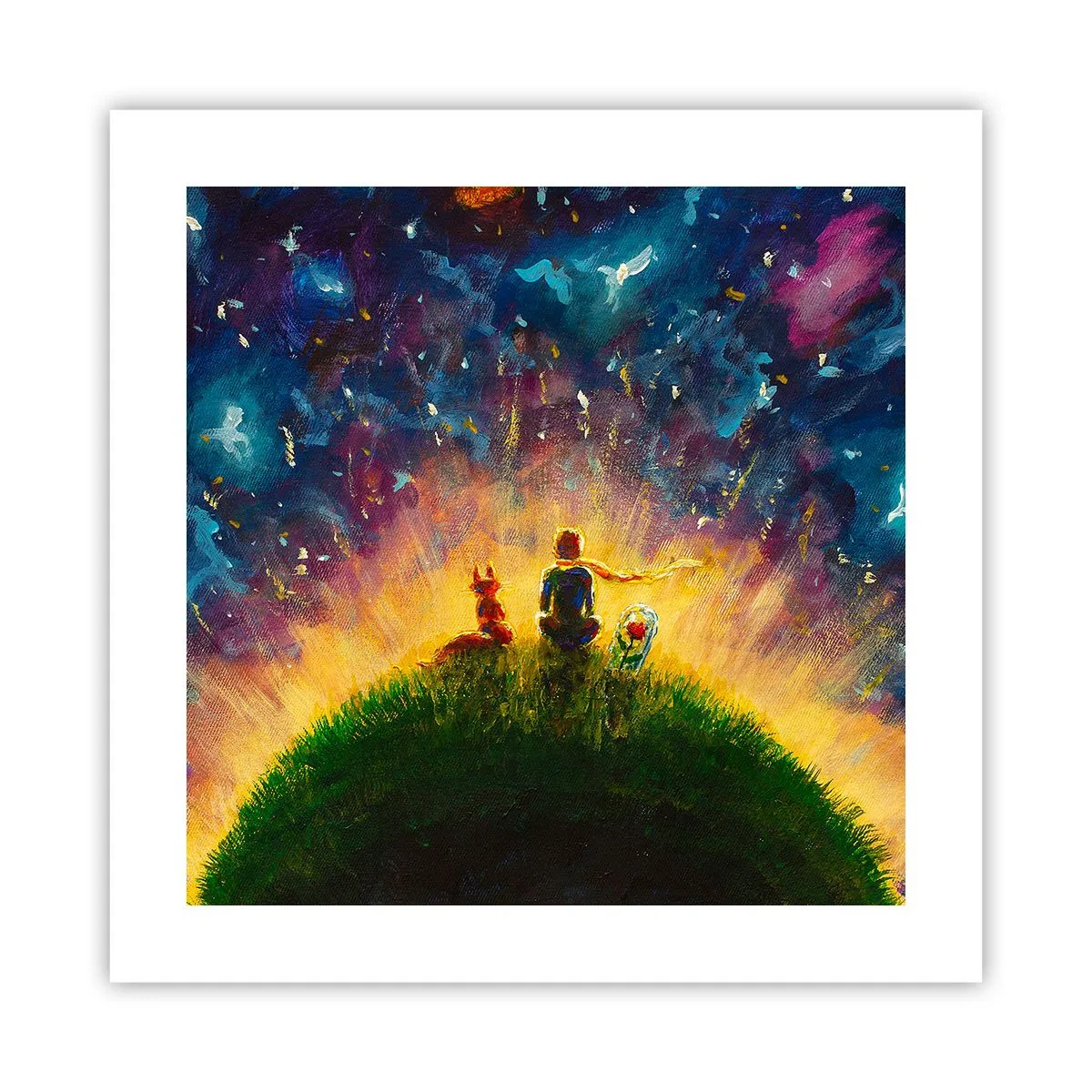 Poster - Liebe und Freundschaft - die ganze Welt - 40x40 cm
