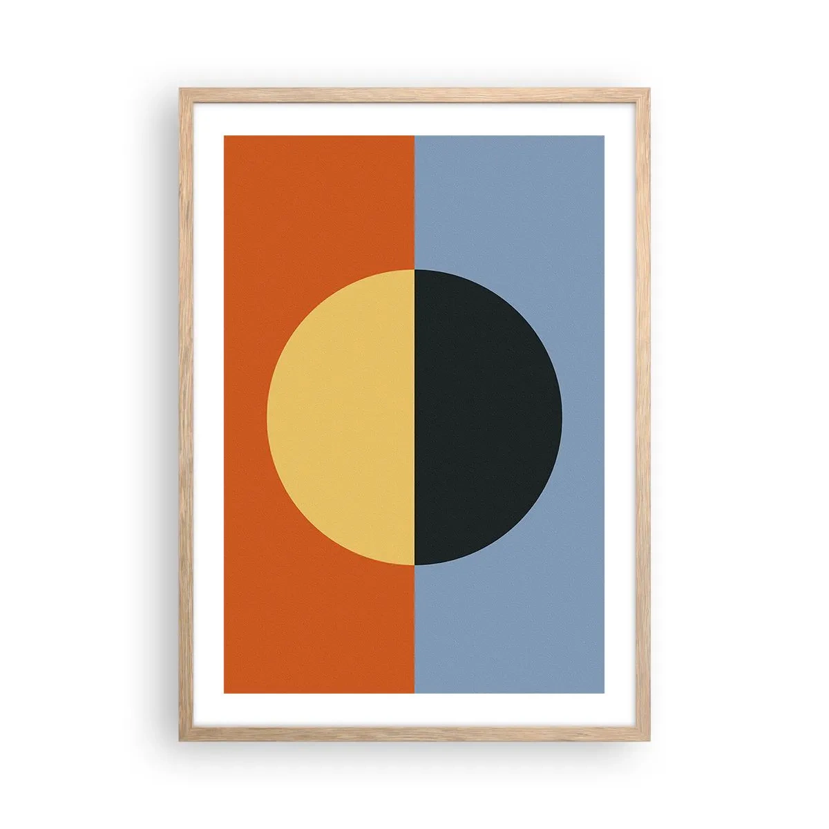 Poster in einem Rahmen aus heller Eiche - Eine Komposition aus Wärme und Kühle - 50x70 cm