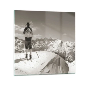 Glasbild - Bild auf glas - Und die Berge bleiben unverändert - 30x30 cm