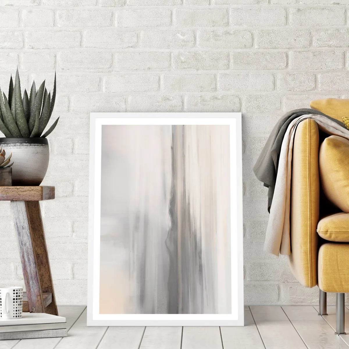 Poster in einem weißen Rahmen - Nachdenkliche Distanz - 50x70 cm