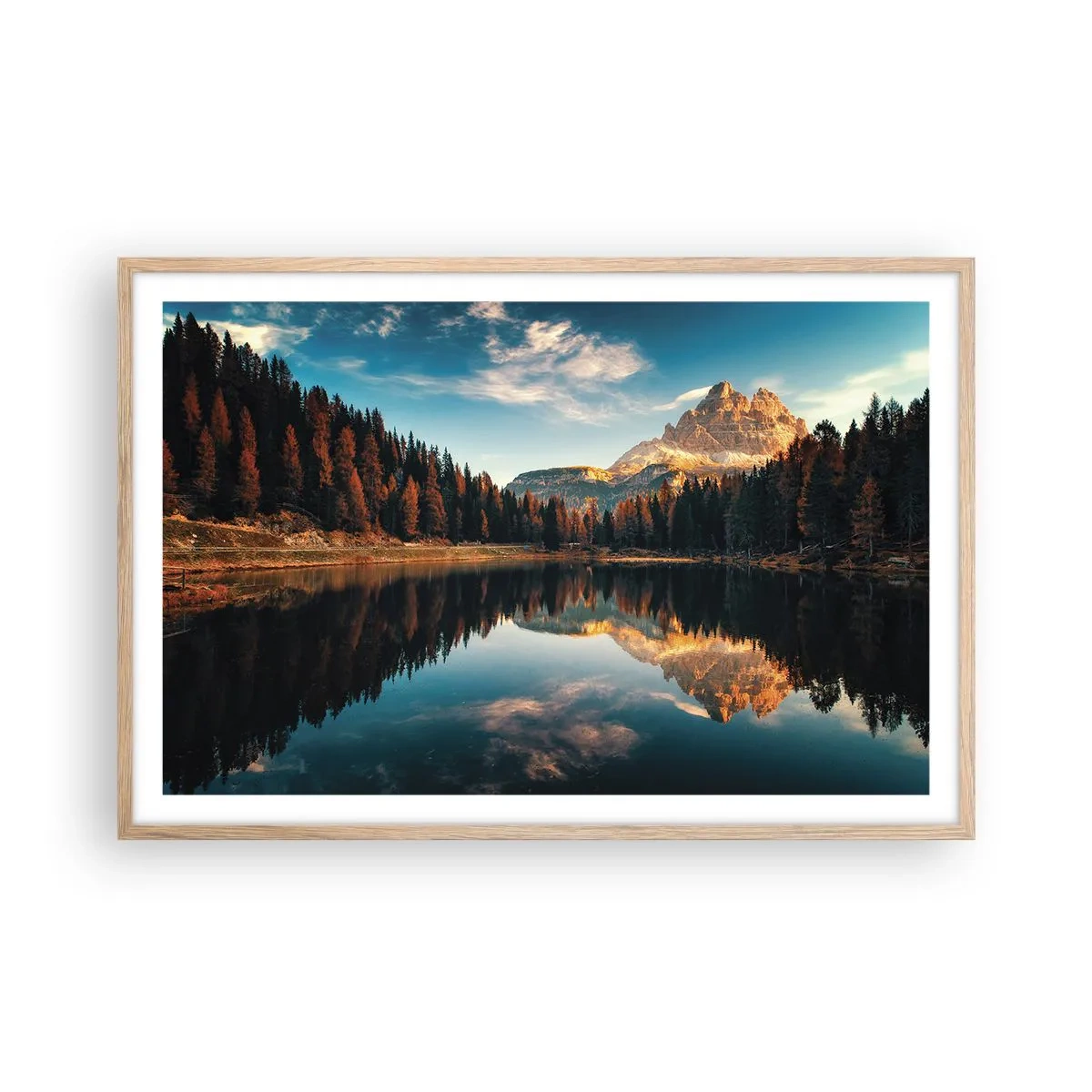 Poster in einem Rahmen aus heller Eiche - Doppelte Landschaft - 91x61 cm