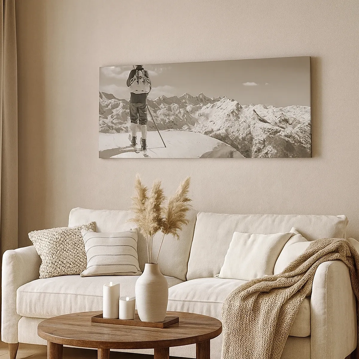 Bild auf Leinwand - Leinwandbild - Und die Berge bleiben unverändert - 30x30 cm