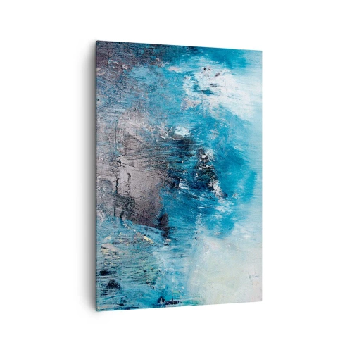 Bild auf Leinwand - Leinwandbild - Abstrakte Pinselstriche in Blautönen - 70x100cm - Rhapsodie in Blau - Moderne Wanddekoration für Wohnzimmer und Schlafzimmer ARTTOR