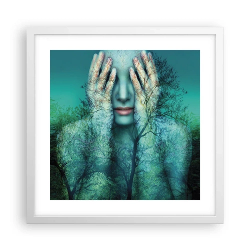 Poster in einem weißen Rahmen - Eingetaucht in Blau - 40x40 cm