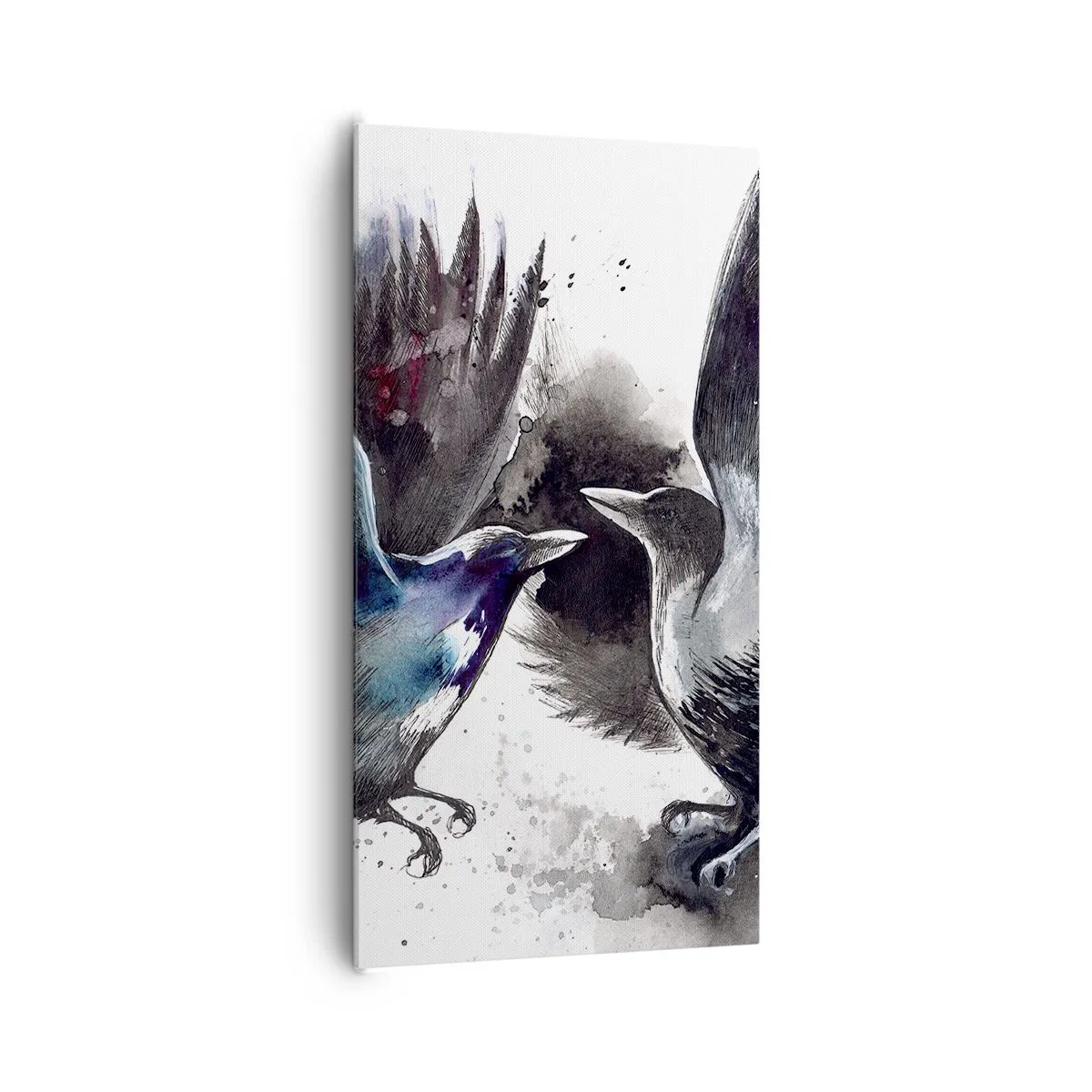 Bild auf Leinwand - Leinwandbild - Rabe zum Raben ... - 65x120 cm