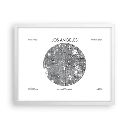 Poster in einem weißen Rahmen - Anatomie von Los Angeles - 50x40 cm