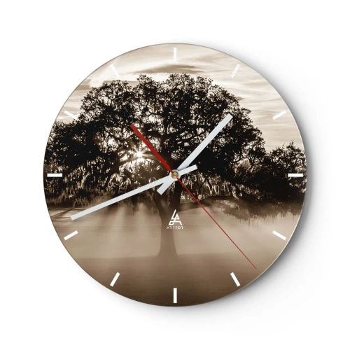 Wanduhr - Glasuhr - Baum der guten Nachrichten  - 40x40 cm
