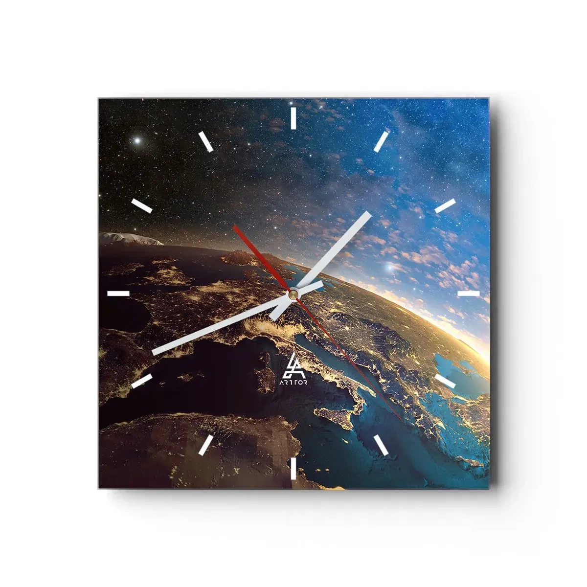 Wanduhr - Glasuhr - Schauen wir uns aus der Ferne an - 40x40 cm