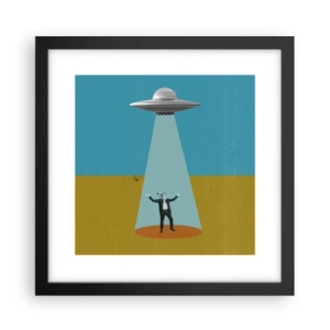 Poster in einem schwarzem Rahmen - Nahe Begegnung - 30x30 cm