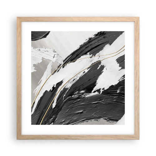 Poster in einem Rahmen aus heller Eiche - Abstraktion in großem Stil - 40x40 cm