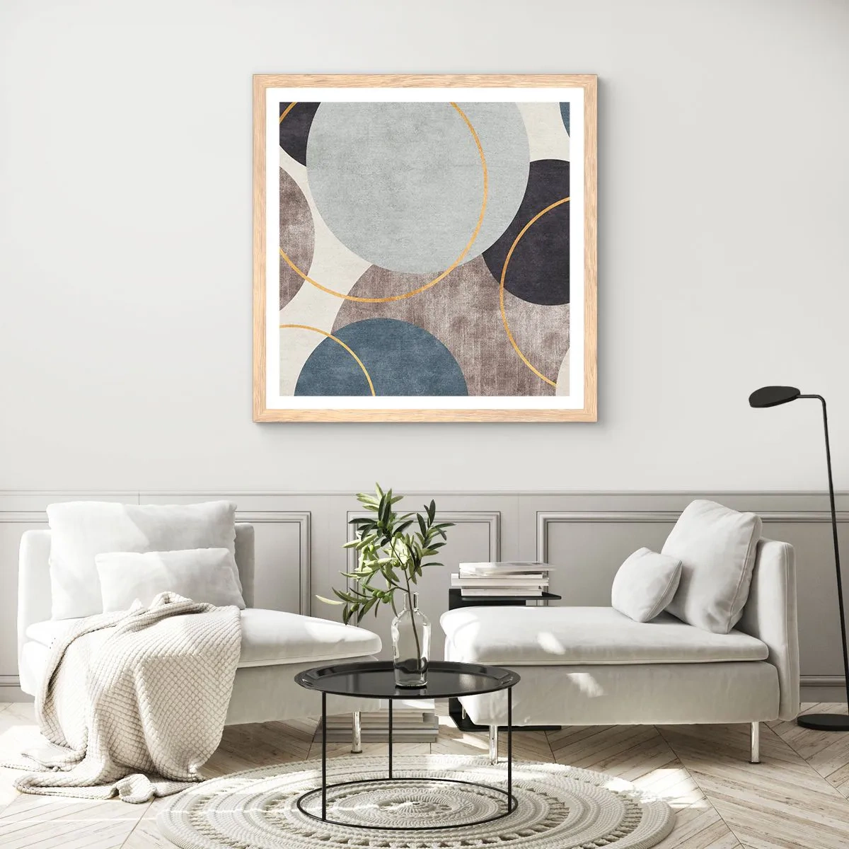 Poster in einem Rahmen aus heller Eiche - Rad für Rad - 40x40 cm