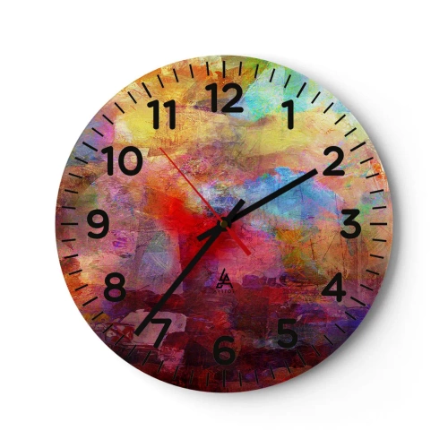 Wanduhr - Glasuhr - Schau in den Regenbogen - 30x30 cm