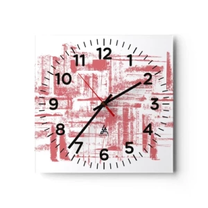 Wanduhr - Glasuhr - Die rote Stadt - 30x30 cm