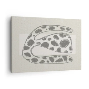 Bild auf Leinwand - Leinwandbild - Abstraktes organisches Muster in Grautönen - 70x50cm - Seltsame Kreatur - Moderne Wanddekoration für Wohnzimmer und Schlafzimmer ARTTOR