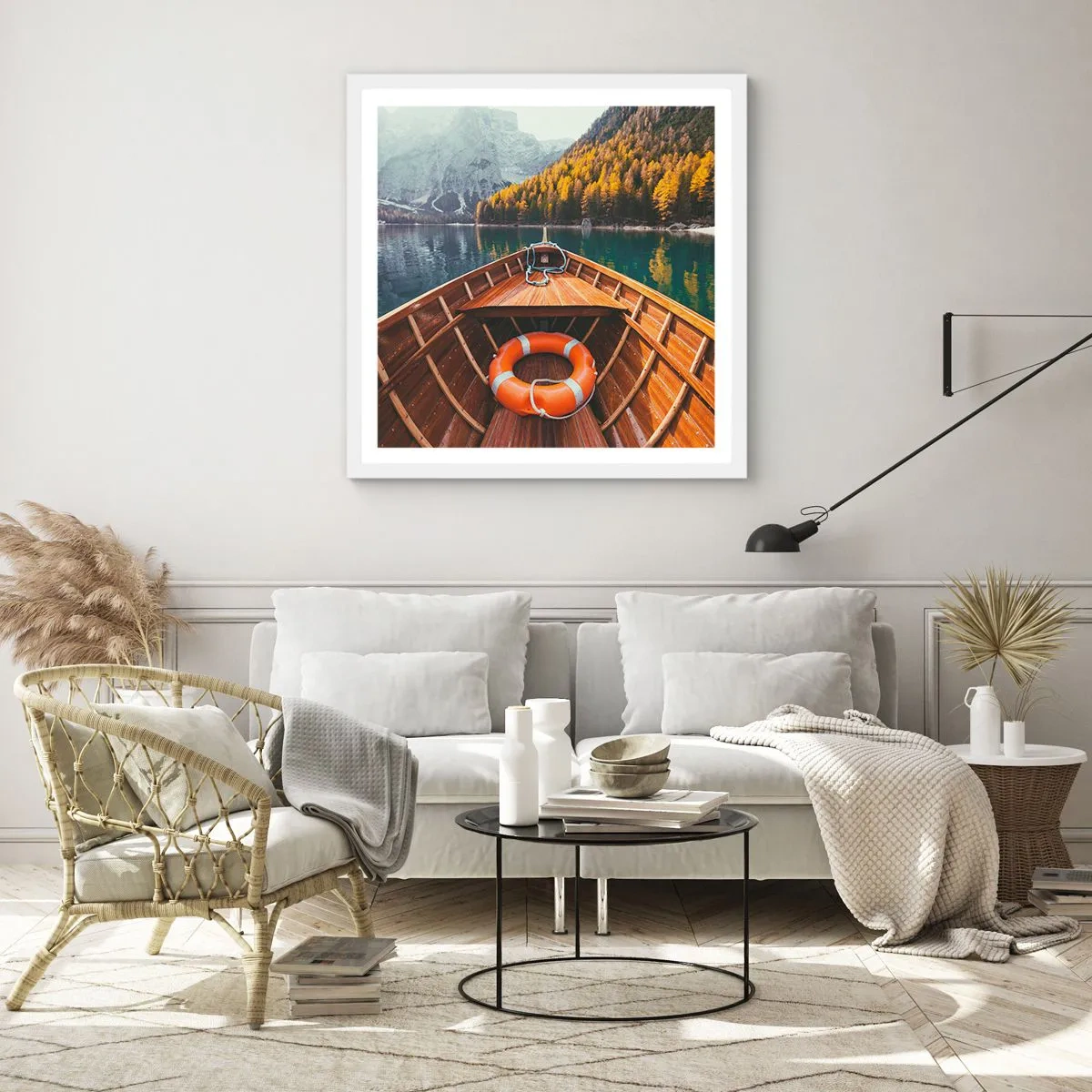 Poster in einem weißen Rahmen - Bergreise - 60x60 cm