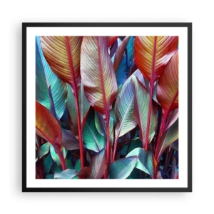 Poster in einem schwarzem Rahmen - Buntes Dickicht - 60x60 cm