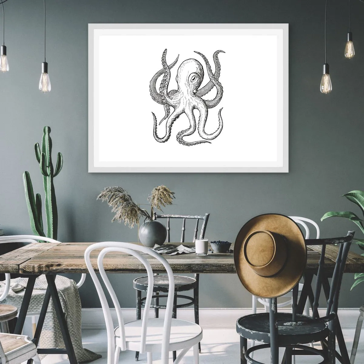 Poster in einem weißen Rahmen - Mit den Wellen tanzen - 50x40 cm