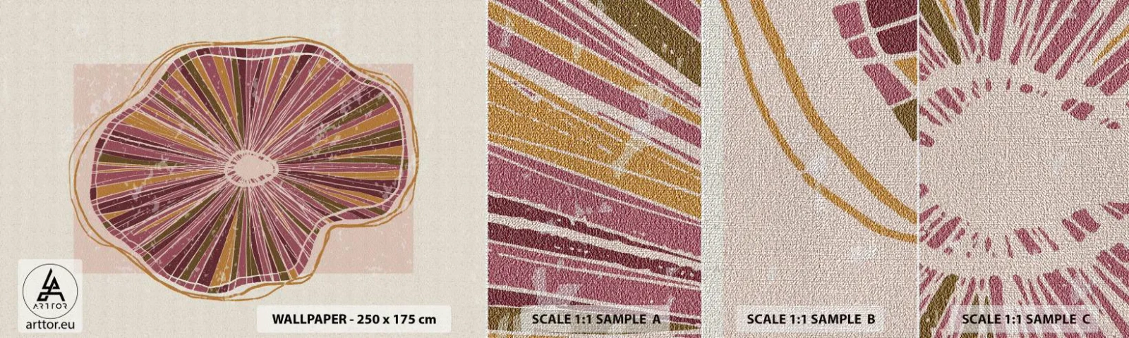 Fototapeten Muster Premium Canvas - Strahlende Abstraktion - Boho, Minimalismus, Abstraktion - 100x30 cm