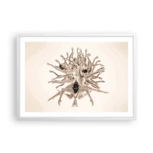 Poster in einem weißen Rahmen - Aufblühen im Tanz - 70x50 cm