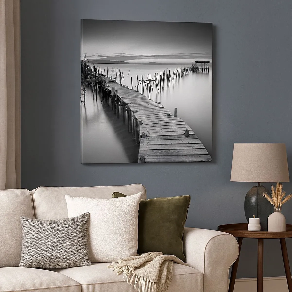 Bild auf Leinwand - Leinwandbild - Der Frieden eines vergessenen Ufers - 30x30 cm