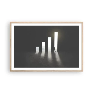 Poster in einem Rahmen aus heller Eiche - Erfolg – ​​Impression - 91x61 cm