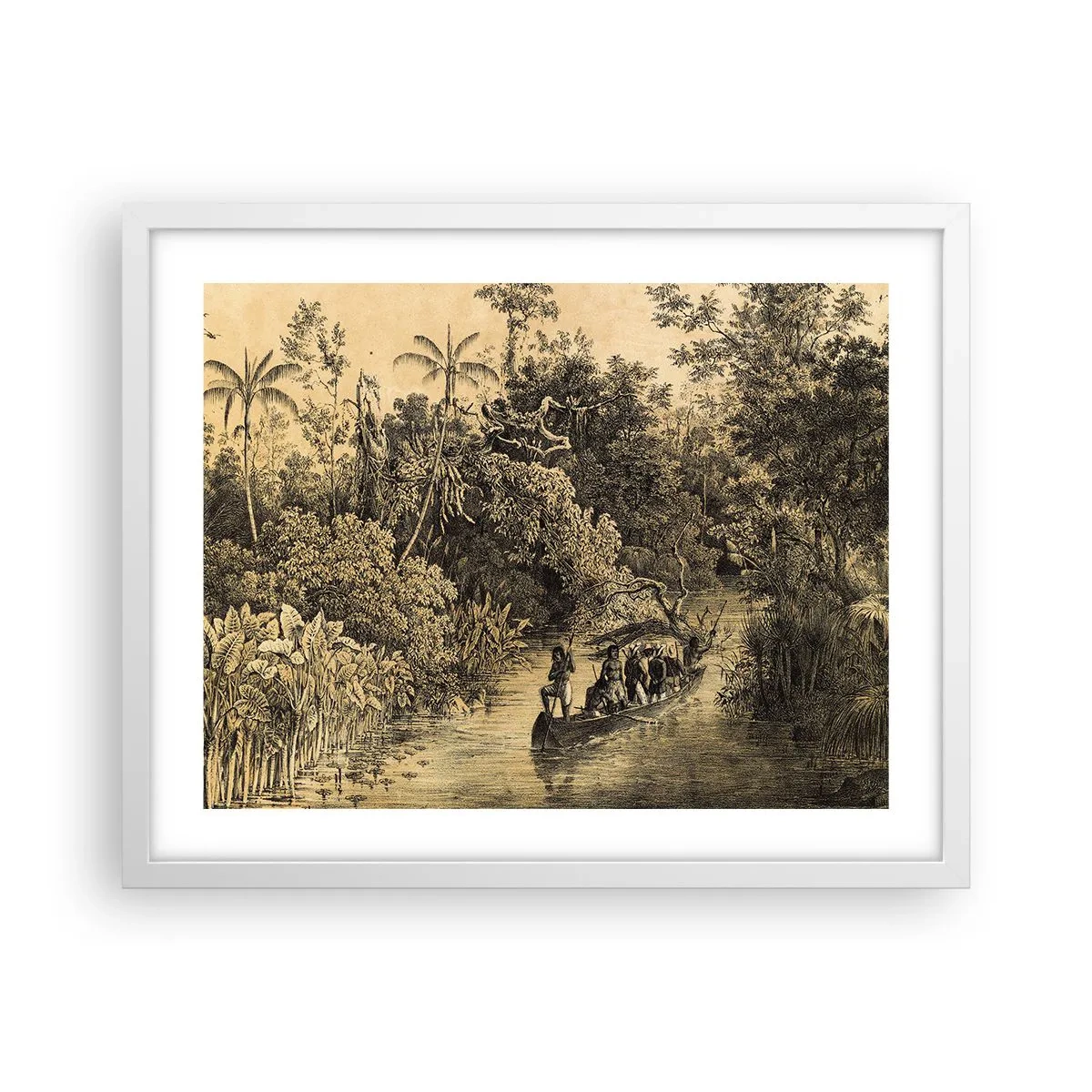 Poster in einem weißen Rahmen - Expedition zur Quelle - 50x40 cm