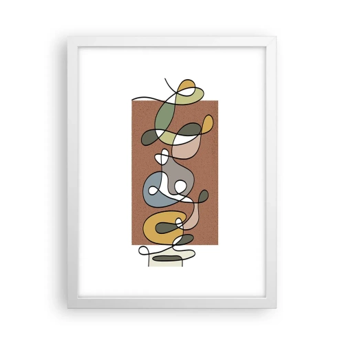 Poster in einem weißen Rahmen - Abstraktion, die ein Lächeln wert ist - 30x40 cm