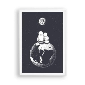 Poster in einem weißen Rahmen - Kosmische Liebesgeschichte - 70x100 cm