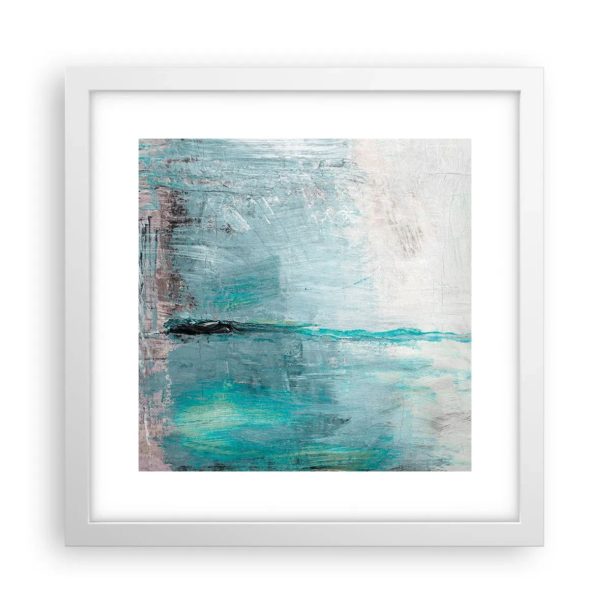 Poster in einem weißen Rahmen - Horizontal in Blau - 30x30 cm