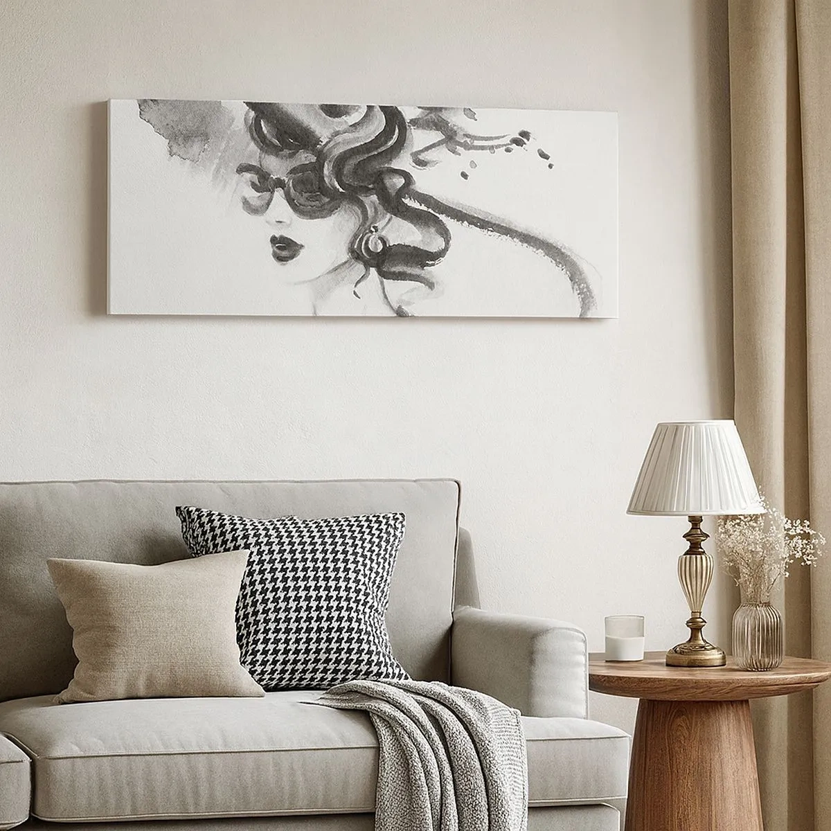 Bild auf Leinwand - Leinwandbild - Eine Dame mit Charakter - 100x40 cm