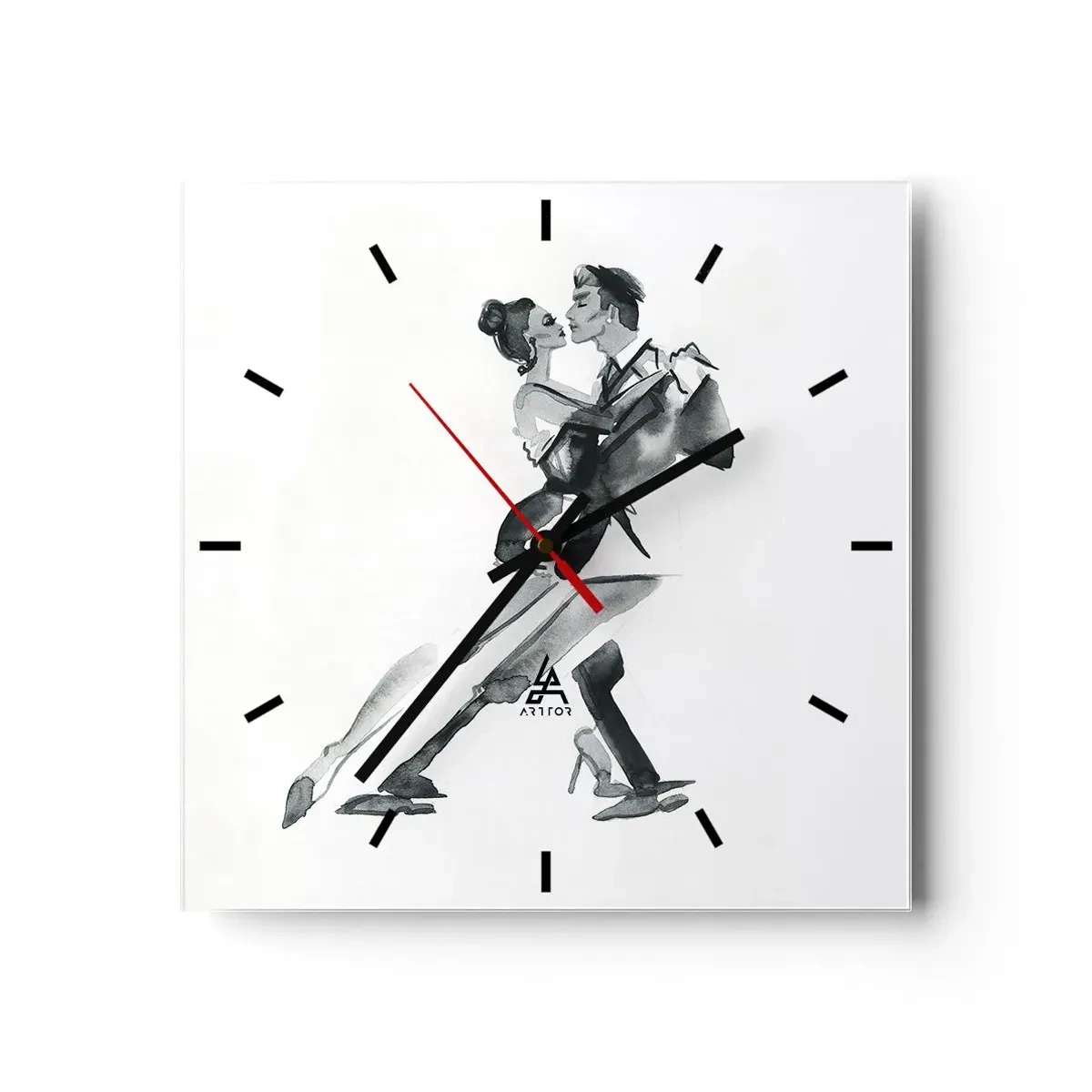 Wanduhr - Glasuhr - In einem Schlag - 40x40 cm