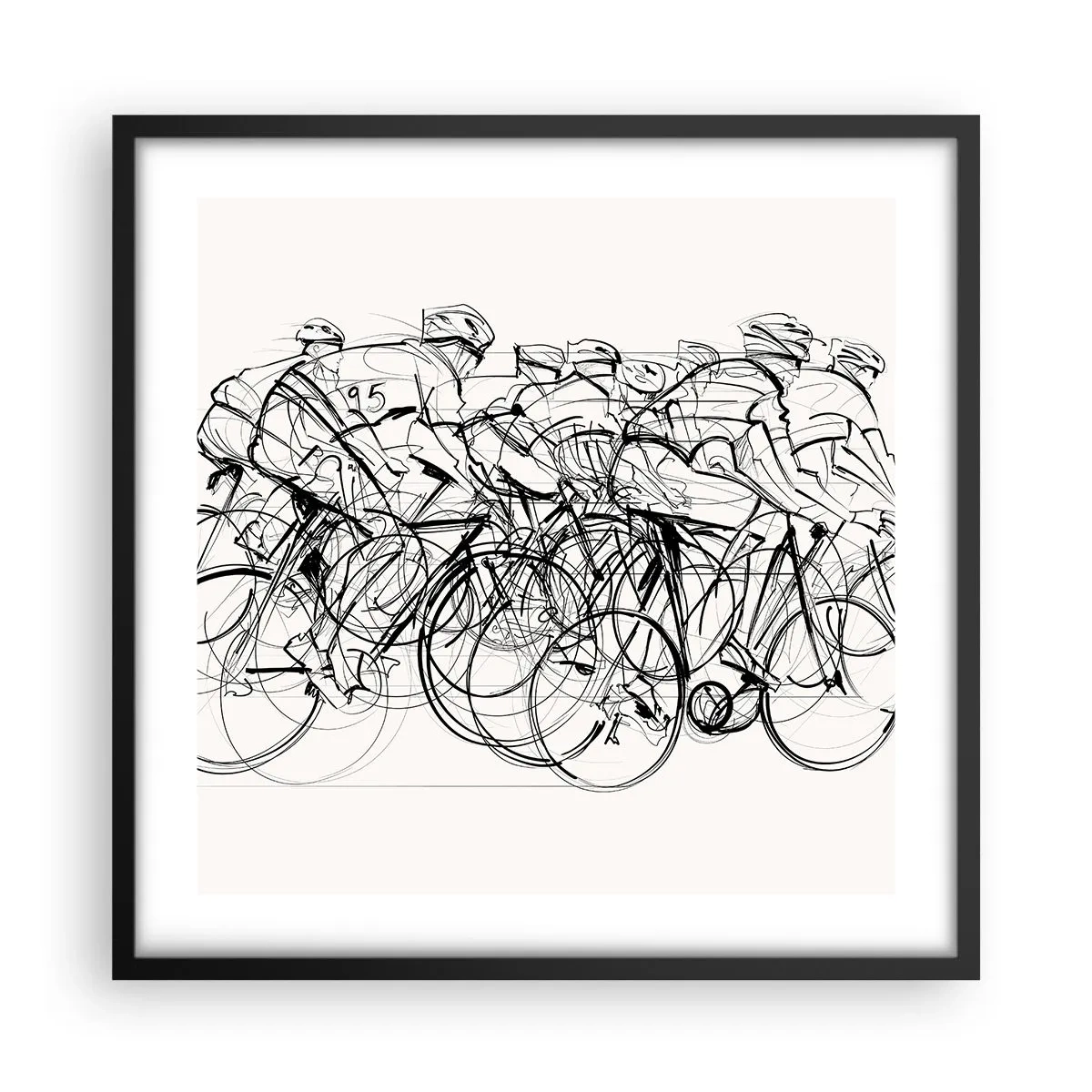 Poster in einem schwarzem Rahmen - Gemeinsam als Team - 50x50 cm