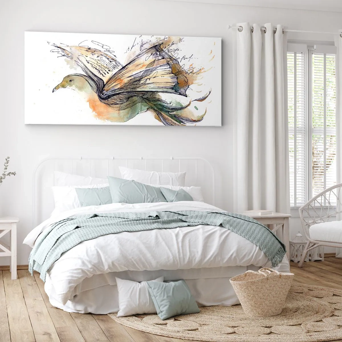 Bild auf Leinwand - Leinwandbild - Auf den Flügeln der Poesie - 100x40 cm