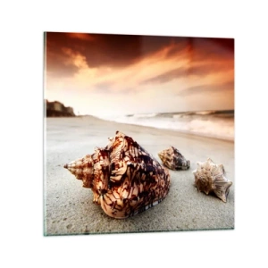 Glasbild - Bild auf glas - Ausgestoßene von Wellen - 30x30 cm