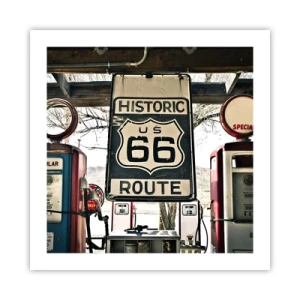 Poster - Amerikanische Retro-Reise - 50x50 cm