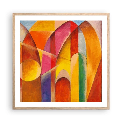 Poster in einem Rahmen aus heller Eiche - Kathedrale der Sonne - 60x60 cm