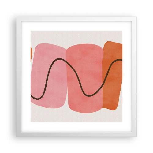 Poster in einem weißen Rahmen - Sanfte Bewegung der Formen - 40x40 cm
