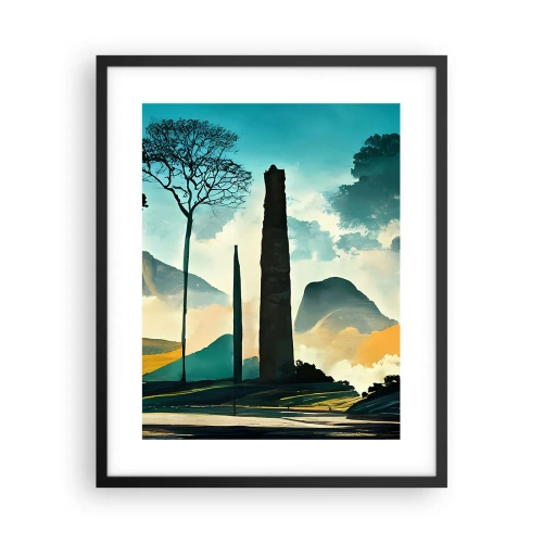 Poster in einem schwarzem Rahmen - Immer höher und höher - 40x50 cm