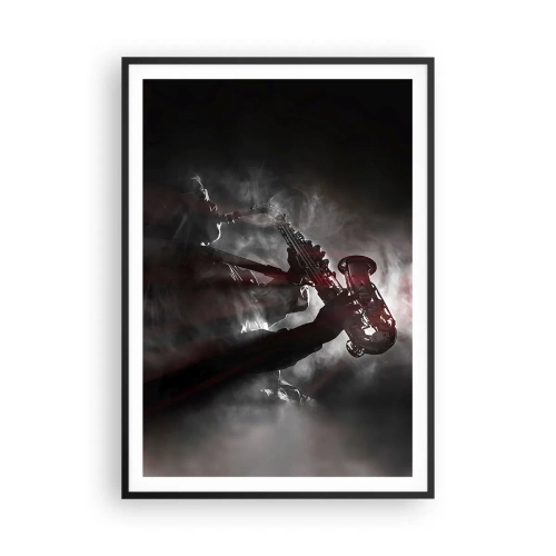Poster in einem schwarzem Rahmen - In den Dämpfen des Jazz - 70x100 cm