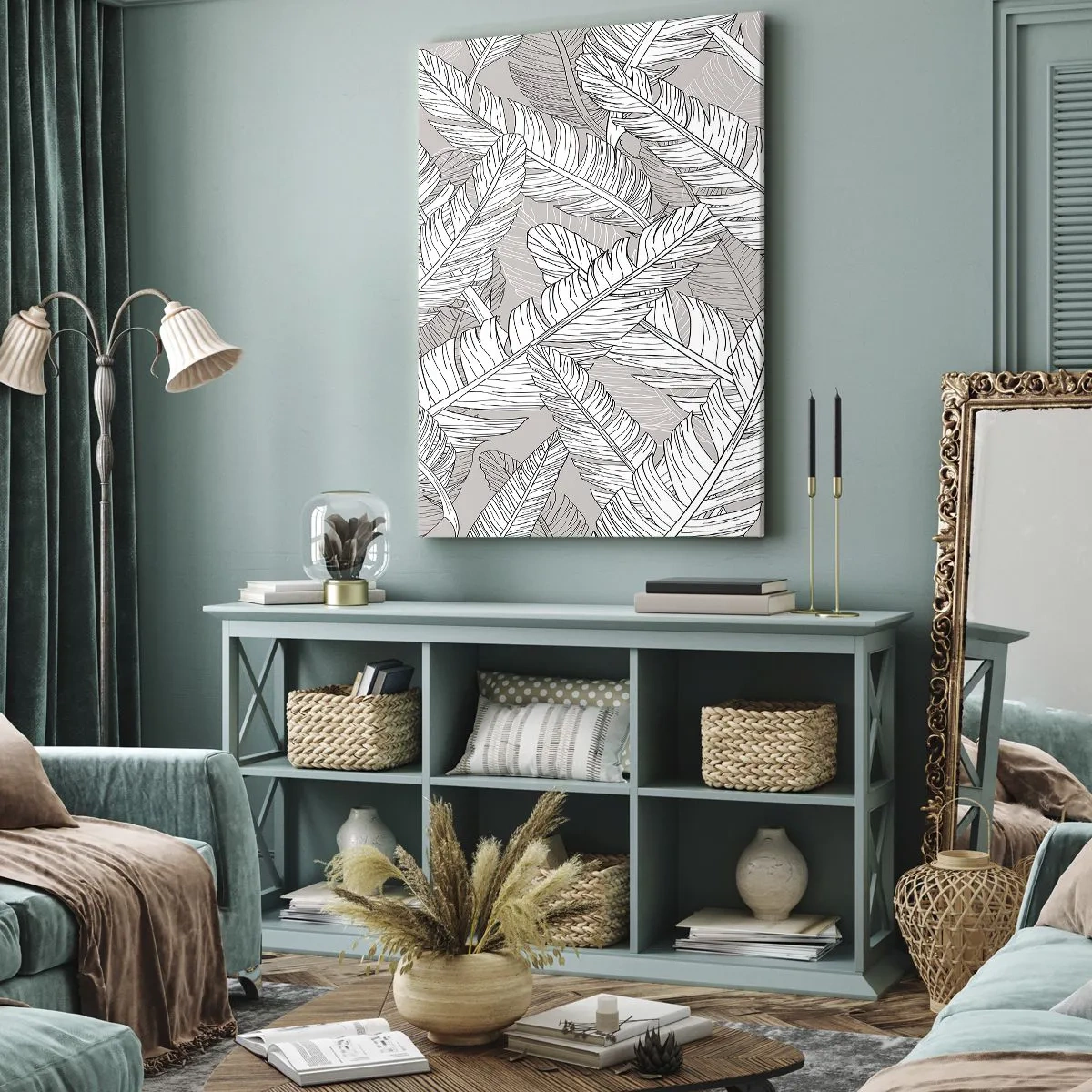 Bild auf Leinwand - Leinwandbild - Ein Federwirbel - 45x80 cm