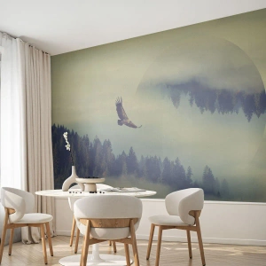 Fototapete Premium Canvas - Ich habe den Schatten eines Adlers gesehen - Adler, Vogel, Wald - 250x175 cm