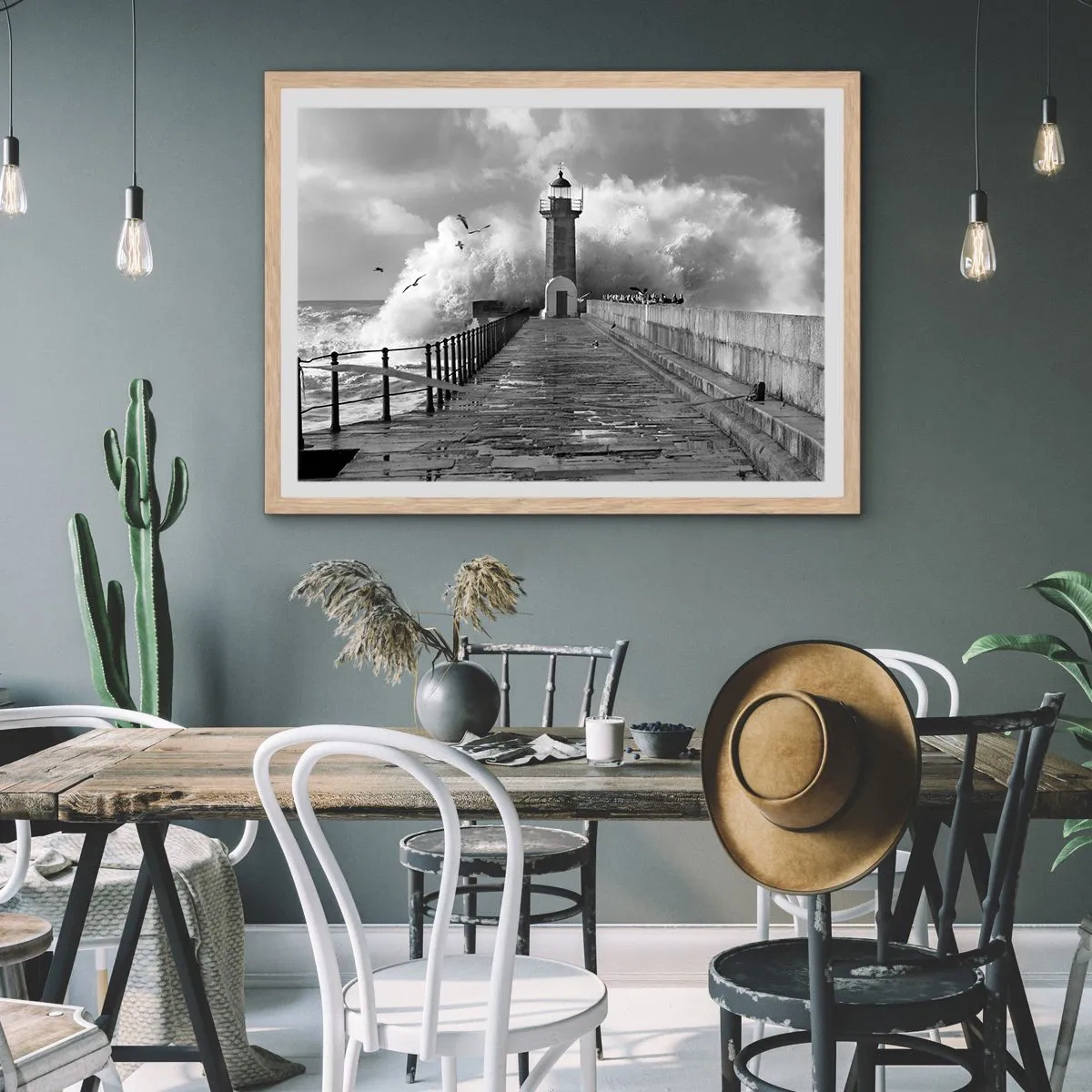 Poster in einem Rahmen aus heller Eiche - Furchtlos - 100x70 cm
