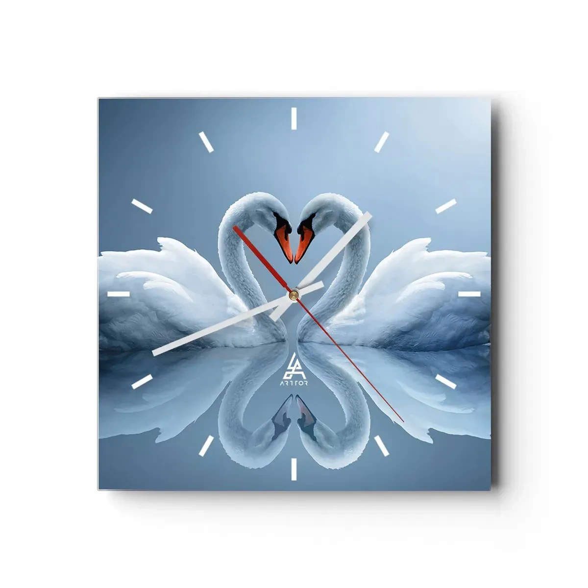 Wanduhr - Glasuhr - Zeit für die Liebe - 40x40 cm